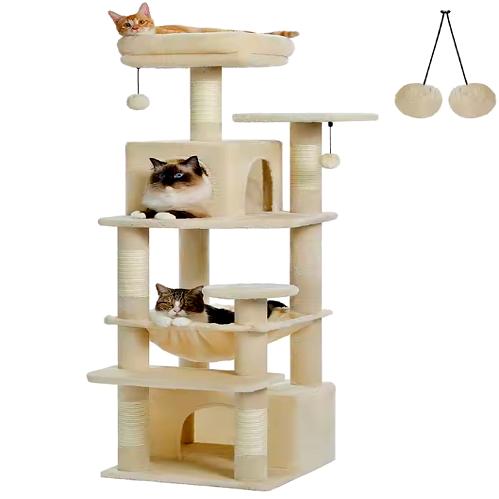 Arbre à Chat XXL Turnpike 200 – Stabilité, Confort et Design pour Grands Chats